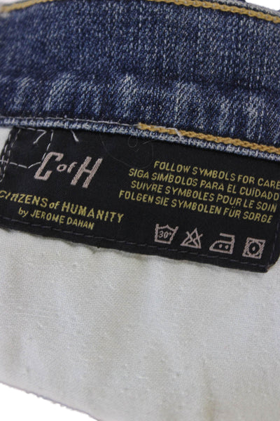 Citizens of Humanity Womens Mini Skirt Blue Cotton Blend Button Size 26
