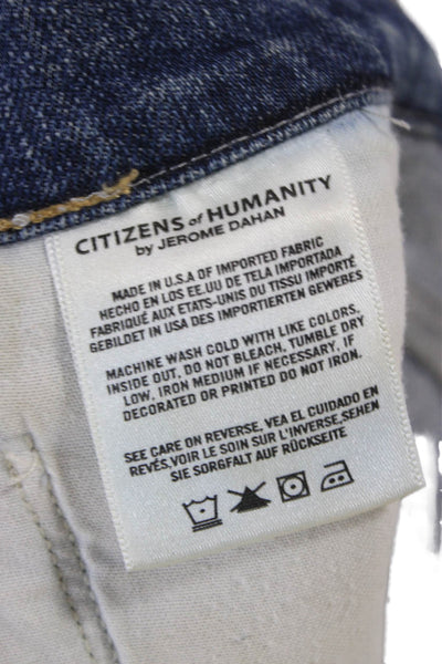 Citizens of Humanity Womens Mini Skirt Blue Cotton Blend Button Size 26