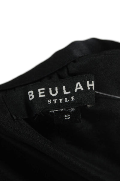 Beulah Womens Maxi Skirt Black Solid Polyester Long Pull On Size S