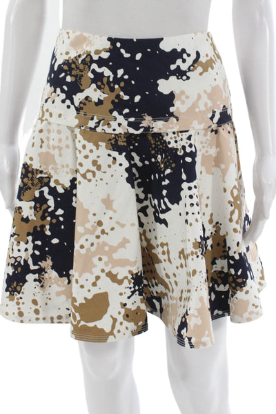 Rag & Bone Womens Flare Skirt White Camouflage Cotton Zip Short Size XS