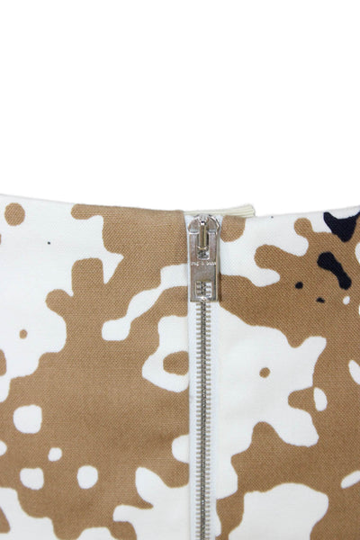 Rag & Bone Womens Flare Skirt White Camouflage Cotton Zip Short Size XS