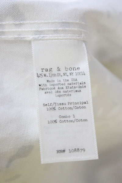 Rag & Bone Womens Flare Skirt White Camouflage Cotton Zip Short Size XS