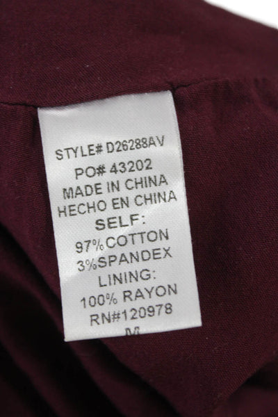 Entro Womens Shift Dress Red Short Sleeve Round Neck Cotton Size M