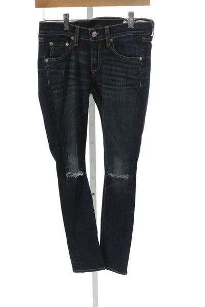 Rag & Bone Jean Womens Skinny Jeans Blue Low Rise Size 24
