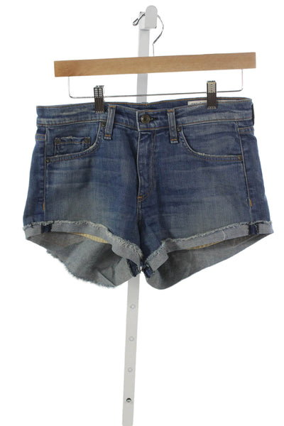 Rag & Bone Jean Womens Blue Cotton Cut-Off Shorts Size 25