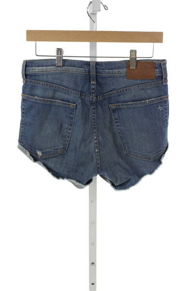 Rag & Bone Jean Womens Blue Cotton Cut-Off Shorts Size 25