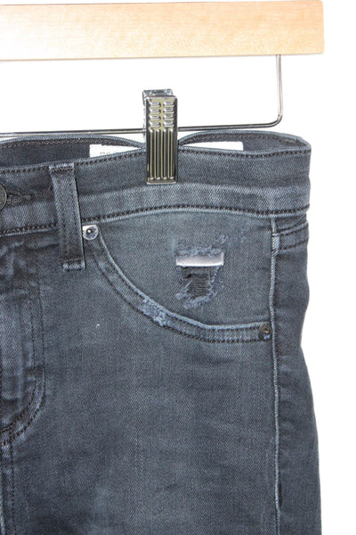 Rag & Bone Jean Womens Skinny Jeans Black Low Rise Cotton Blend 26in Size 25