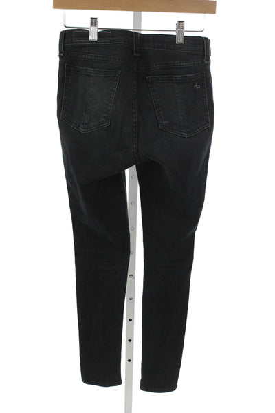 Rag & Bone Jean Womens Skinny Jeans Black Low Rise Cotton Blend 26in Size 25