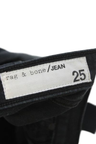 Rag & Bone Jean Womens Skinny Jeans Black Low Rise Cotton Blend 26in Size 25