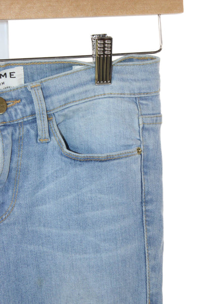 Frame Denim Women Skinny Jeans Blue Low Rise Button Fly 28 Inseam Size 26