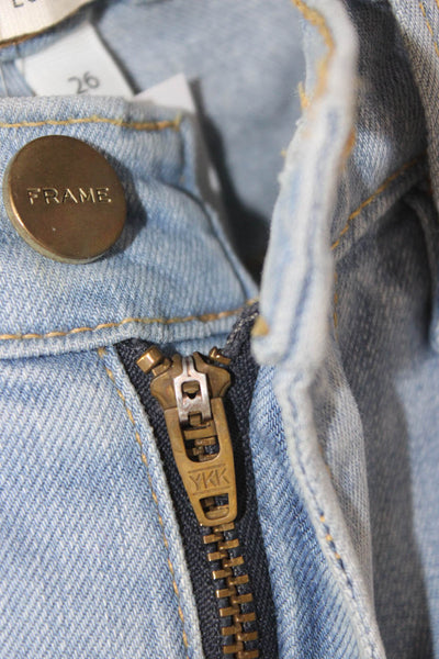 Frame Denim Women Skinny Jeans Blue Low Rise Button Fly 28 Inseam Size 26