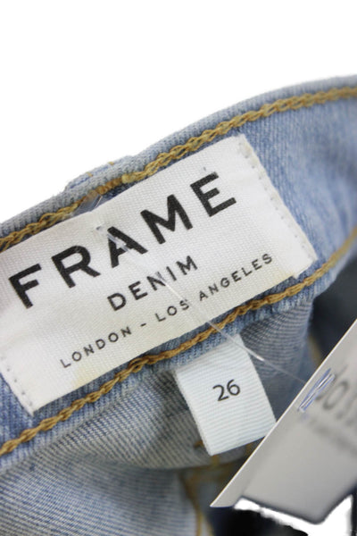 Frame Denim Women Skinny Jeans Blue Low Rise Button Fly 28 Inseam Size 26
