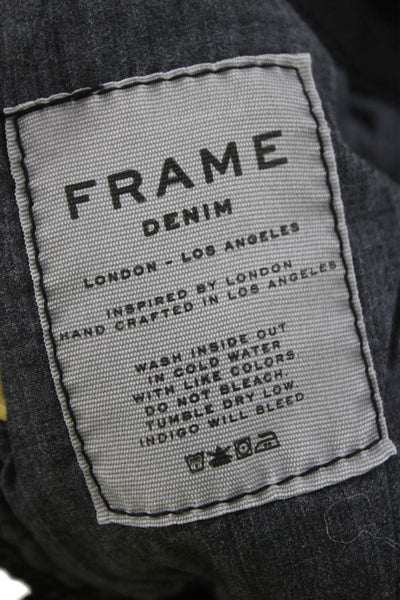 Frame Womens Skinny Jeans Black Low Rise Button Cotton Blend Size 26