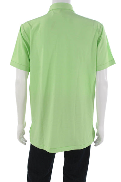 Peter Millar Mens Polo Shirt Green Short Sleeve Golf Size M