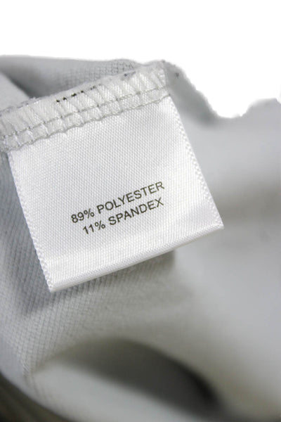 Peter Millar Mens Basic Casual Gray Long Sleeve Collared Zip T Shirt Size L