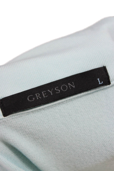 Greyson Mens Pullover Mock Neck Long Sleeve Nylon Zip T-Shirt Blue Size L