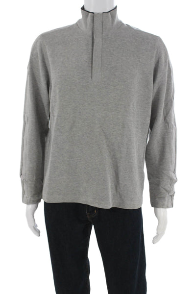 Boss Hugo Boss Mens Cotton Gray Pullover Sweater Mock Neck Long Sleeve Size M