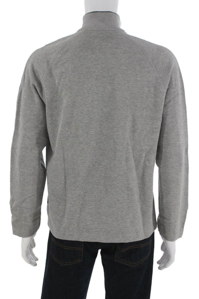 Boss Hugo Boss Mens Cotton Gray Pullover Sweater Mock Neck Long Sleeve Size M