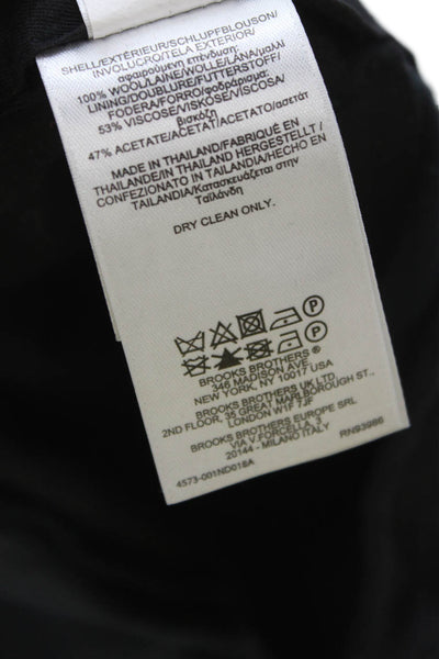 Brooks Brothers Mens Black Wool Dress Pants Button Solid Size 37