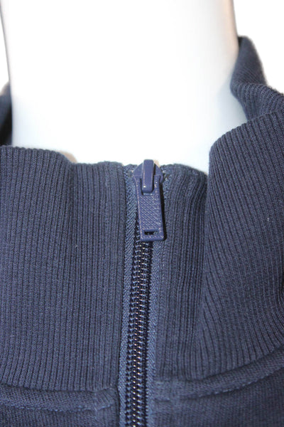 Lacoste Unisex Cotton Mock Neck Zip Pullover Sweatshirt Blue Size 6