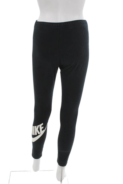 Nike Womens Ankle Leggings Black Cotton Blend Size M