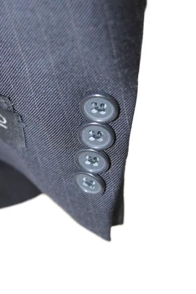 Murano Mens Blazer Gray Worsted Wool Striped Size 42