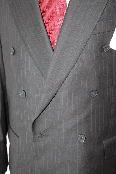 Murano Mens Blazer Gray Worsted Wool Striped Size 42