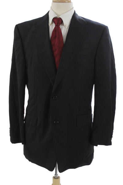 Hickey Freeman for Nordstrom Mens Blue Striped Wool Blazer Size 42