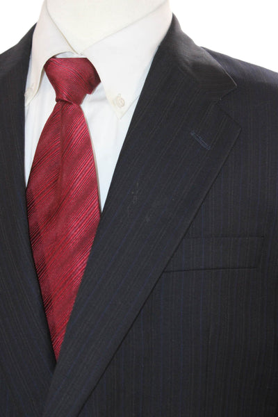 Hickey Freeman for Nordstrom Mens Blue Striped Wool Blazer Size 42