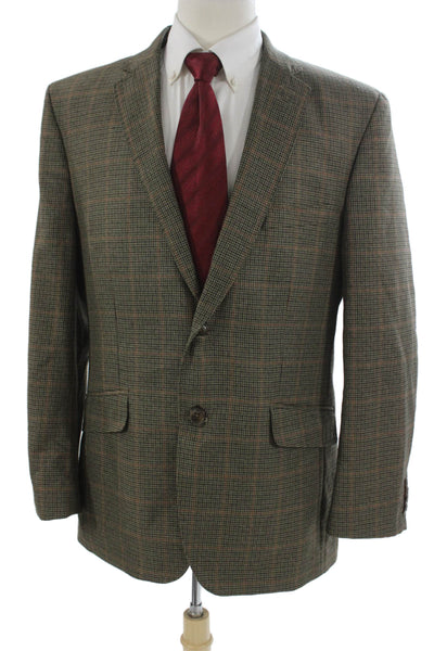 Haggar Mens Blazer Multicolor Plaid 65% Polyester Size 42