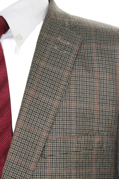 Haggar Mens Blazer Multicolor Plaid 65% Polyester Size 42