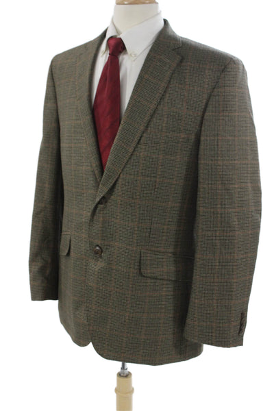 Haggar Mens Blazer Multicolor Plaid 65% Polyester Size 42