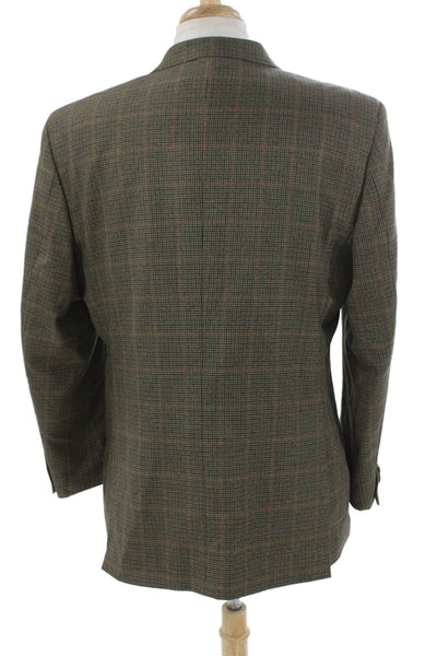 Haggar Mens Blazer Multicolor Plaid 65% Polyester Size 42