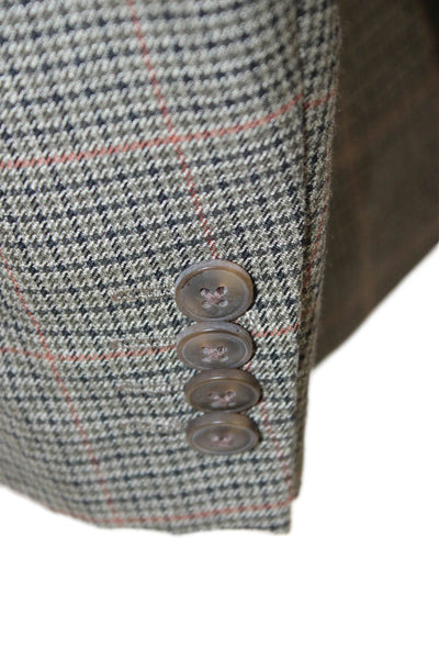 Haggar Mens Blazer Multicolor Plaid 65% Polyester Size 42