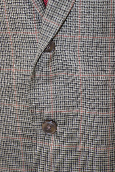Haggar Mens Blazer Multicolor Plaid 65% Polyester Size 42