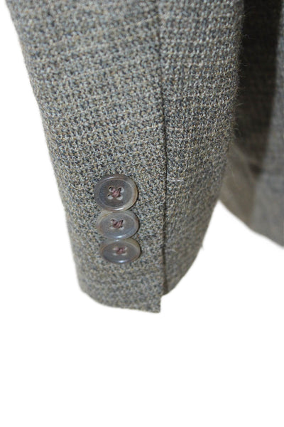 Hart Schaffner Marx Mens Blazer Brown Checked Polyester Size 42
