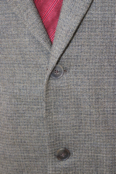Hart Schaffner Marx Mens Blazer Brown Checked Polyester Size 42