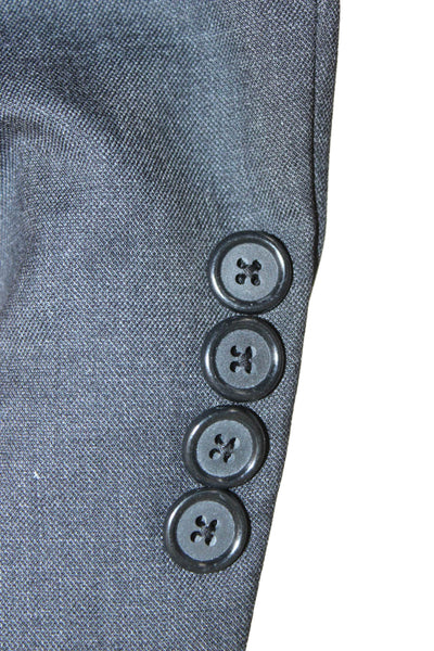 Hickey Freeman Mens Wool Solid Gray Blazer Size 44