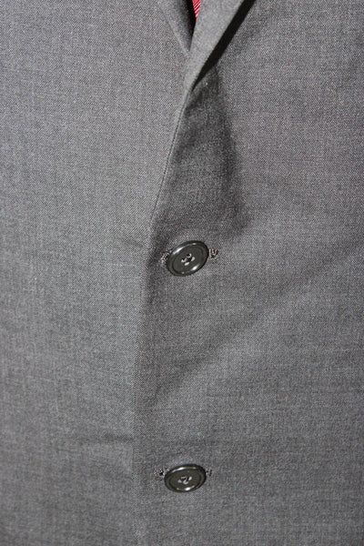 Hickey Freeman Mens Wool Solid Gray Blazer Size 44