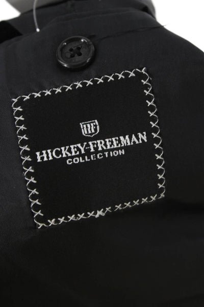 Hickey Freeman Mens Wool Solid Gray Blazer Size 44