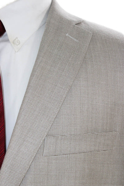 Calvin Klein Mens Beige Silk Wool Blazer Size 42