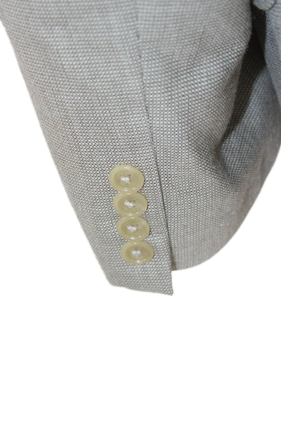 Calvin Klein Mens Beige Silk Wool Blazer Size 42