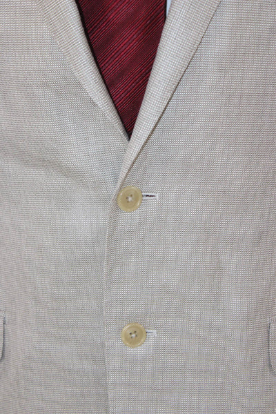 Calvin Klein Mens Beige Silk Wool Blazer Size 42