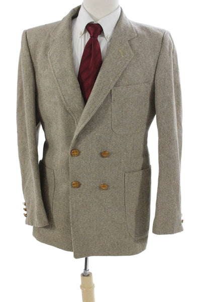 Fioravanti Mens Tweed Beige Blazer Size 40