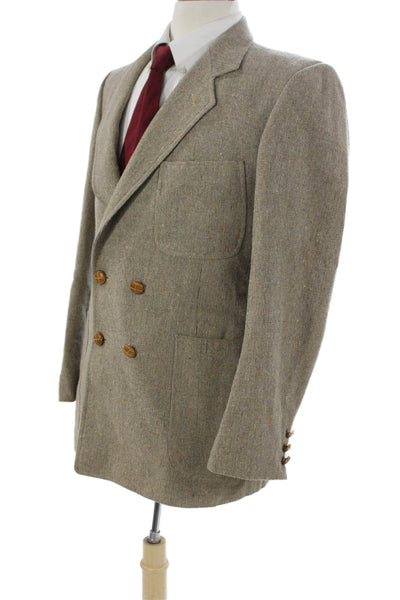 Fioravanti Mens Tweed Beige Blazer Size 40
