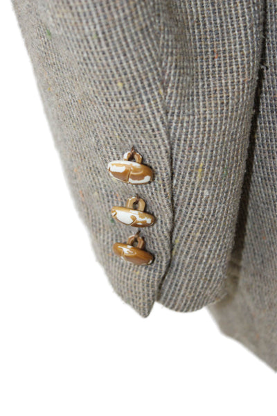 Fioravanti Mens Tweed Beige Blazer Size 40
