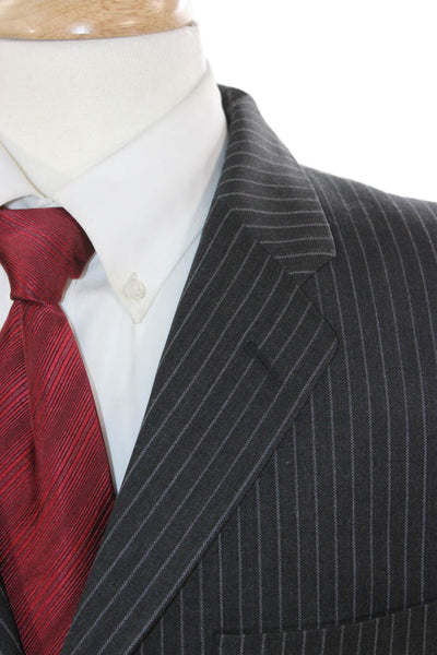 CK Calvin Klein Mens Gray Wool Striped Blazer Size 40