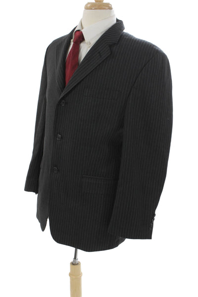 CK Calvin Klein Mens Gray Wool Striped Blazer Size 40