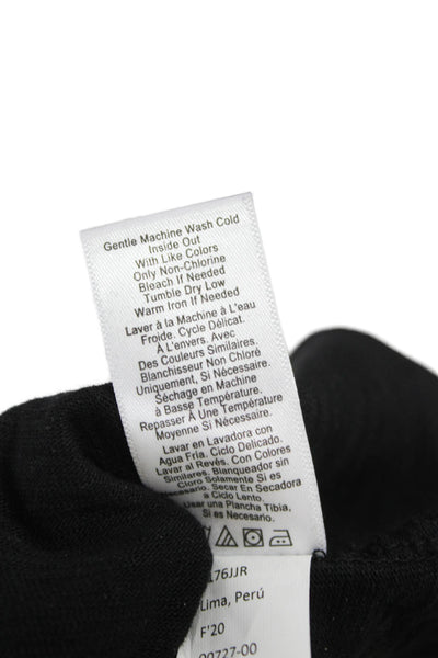 Nation LTD Womens Basic Henley Button Long Sleeve T-Shirt Black Cotton Size S