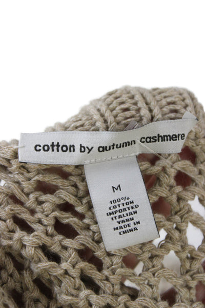Cotton By Autumn Cashmere Women Beige Scoop Neck Sleeveless Tank Cotton Size M